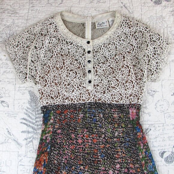 Anthropologie Beguile Byron Lars Lace Study Sheath Short Slv Dress Women Sz 2 - Picture 7 of 16